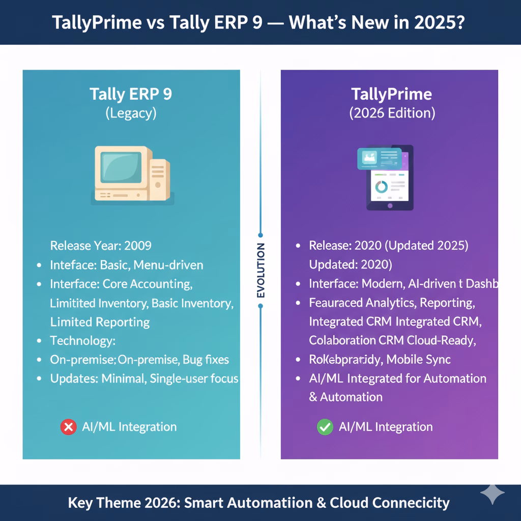 TallyPrime vs Tally ERP 9 — What’s New in 2025?